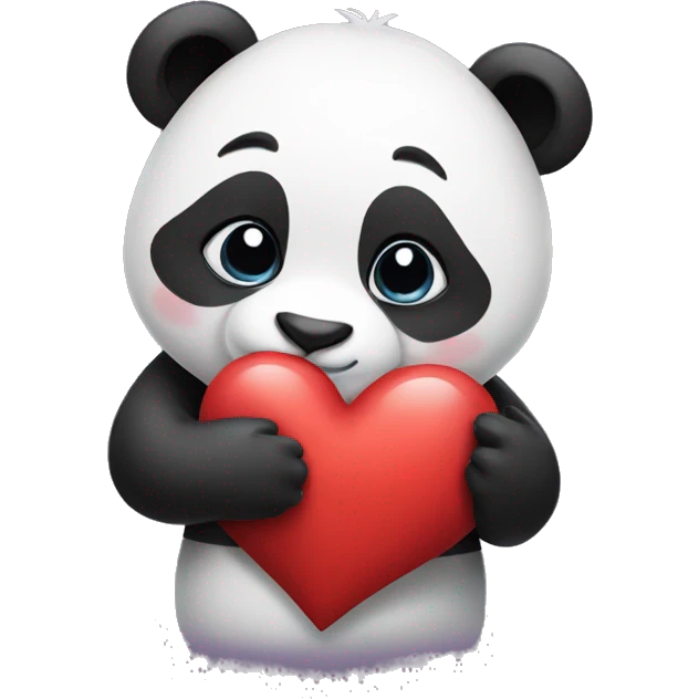 Panda holding a heart  emoji