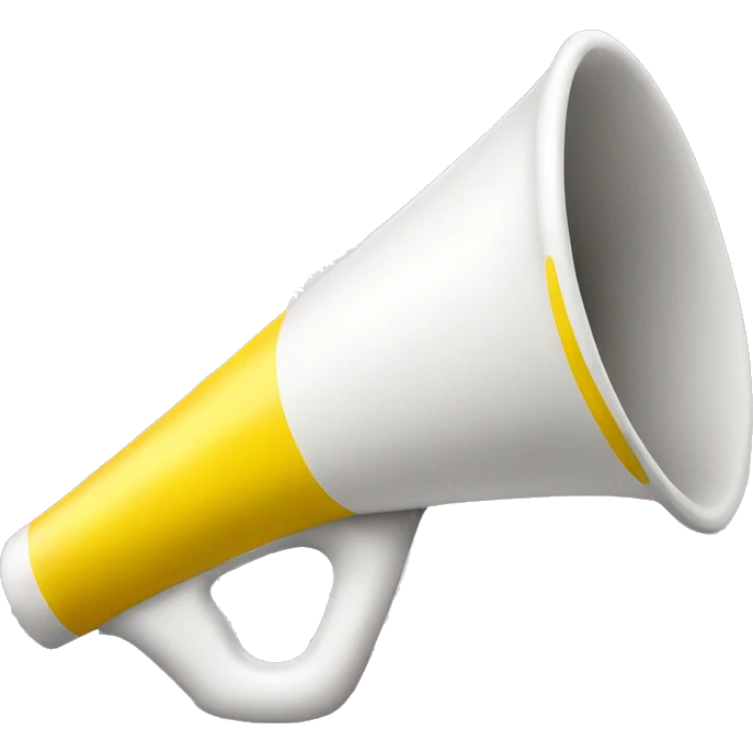 a white and yellow megapone emoji