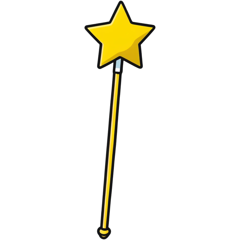 magic wand with yellow star emoji