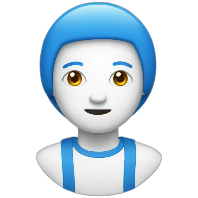 blue circle with white face emoji