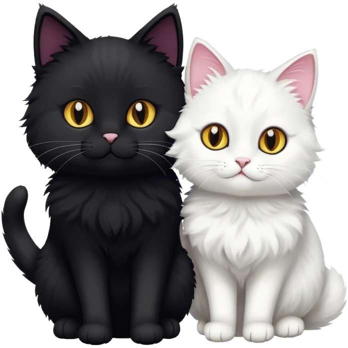 Black cat and white cat emoji