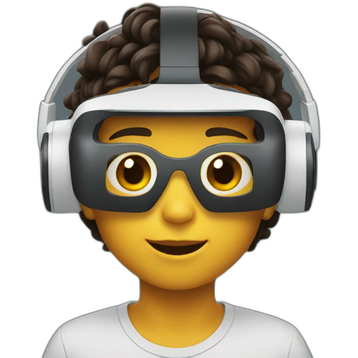 kid with vr emoji