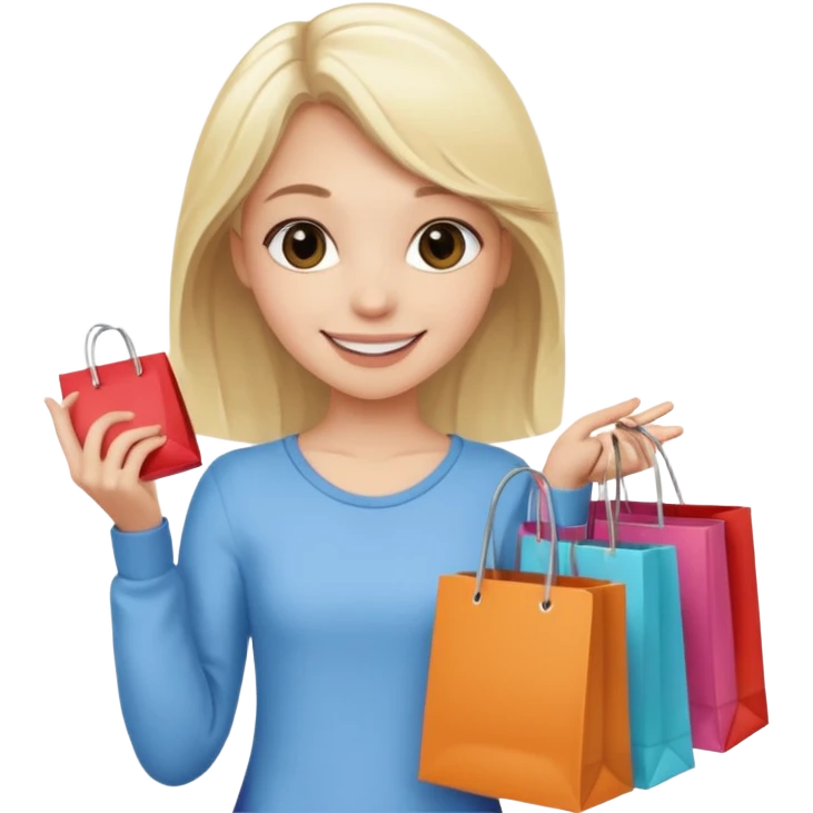 a white blonde teen girl going shopping emoji