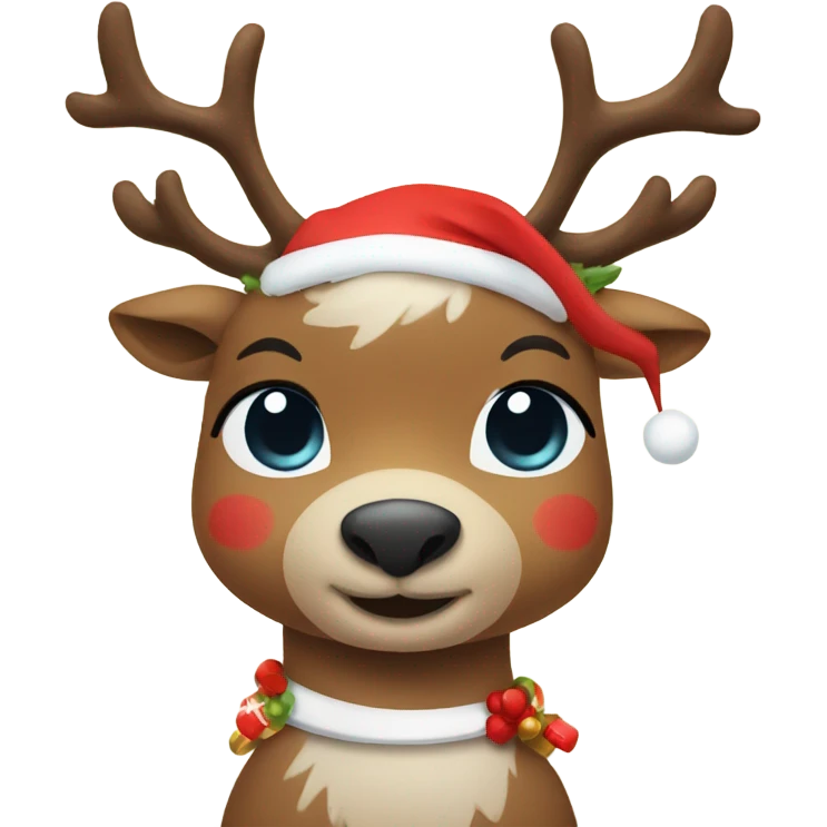 Christmas reindeer cute emoji