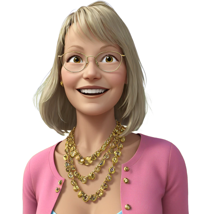 smiling girl with jewelry emoji