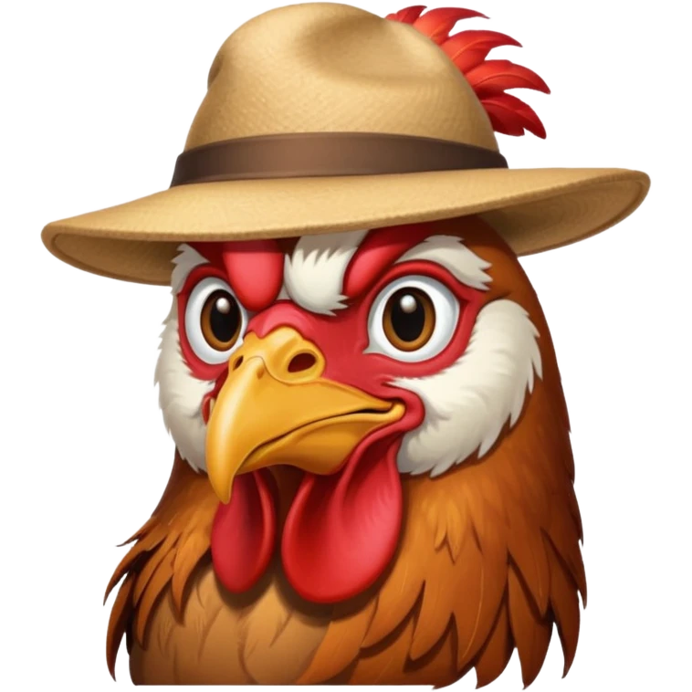 Rooster wearing hat emoji