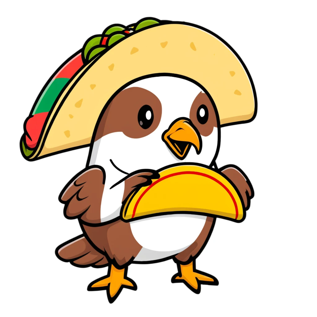 Mexican flag with eagle holding a taco instead of a snake emoji