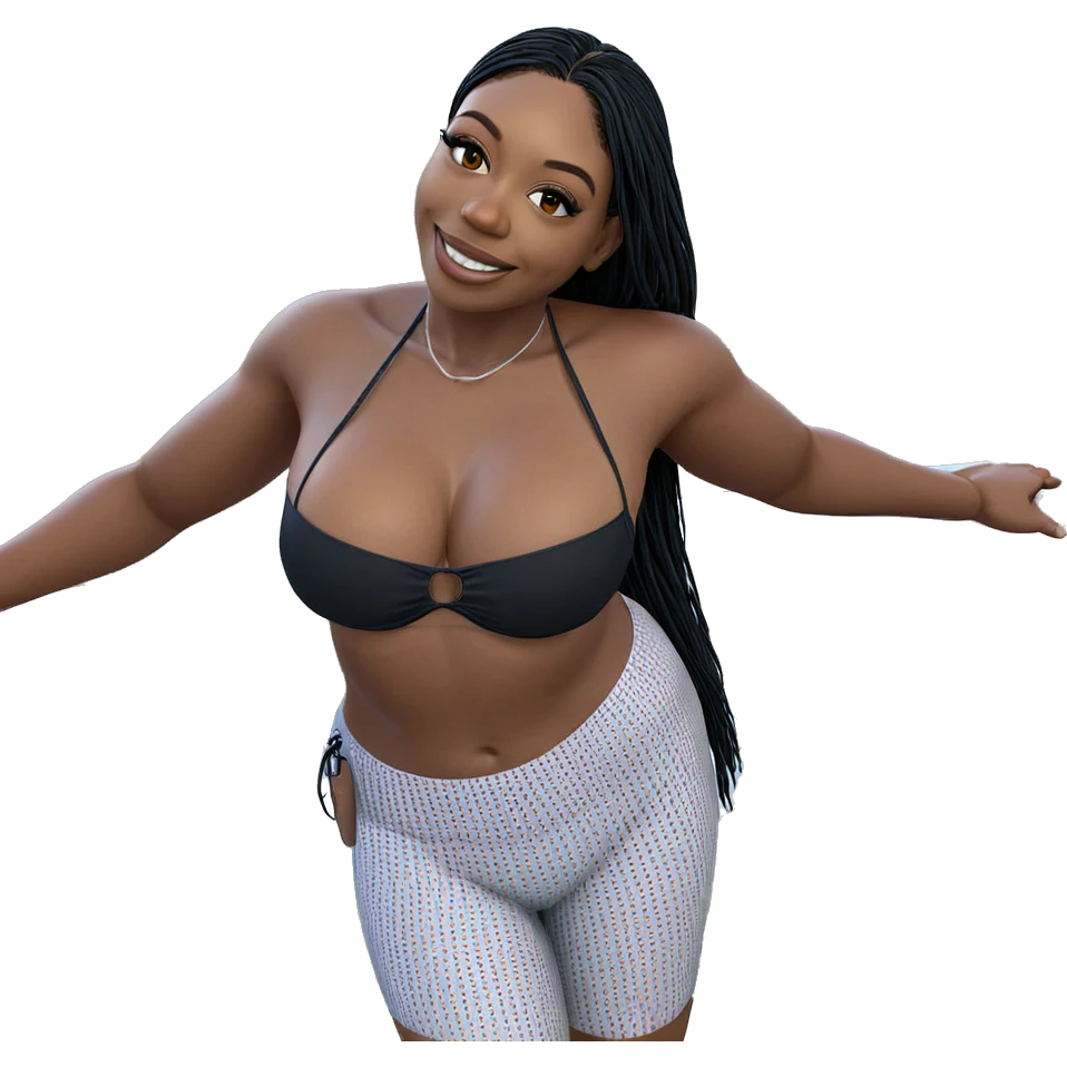 smiling girl in swimsuit emoji