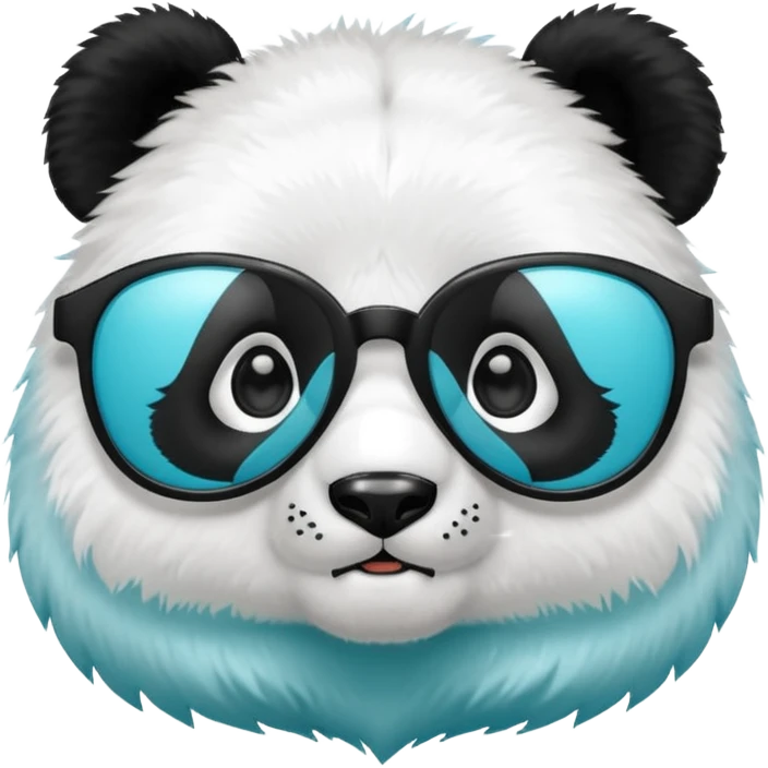 a cute panda wearing cyan colored glasses emoji