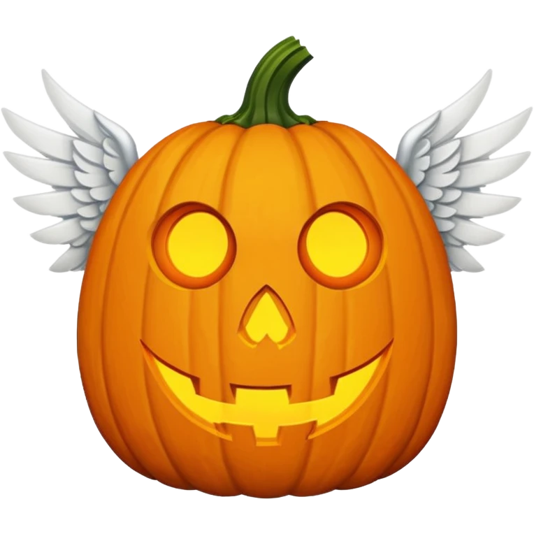 jack-o'-lantern with white wings and mystery symbols in the eyes. emoji