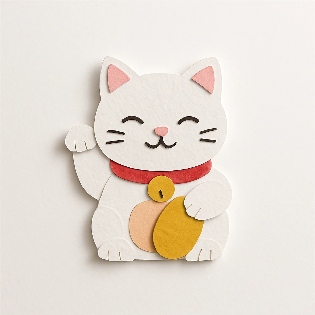 white lucky cat emoji