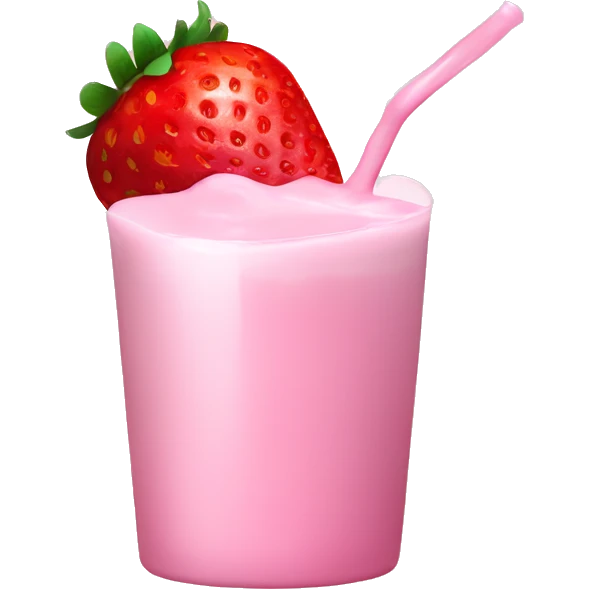 Pink milk with strawberry  emoji