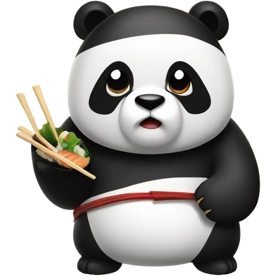 panda che mangi sushi emoji