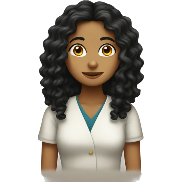 Olive Jewish girl with long black curly hair  emoji