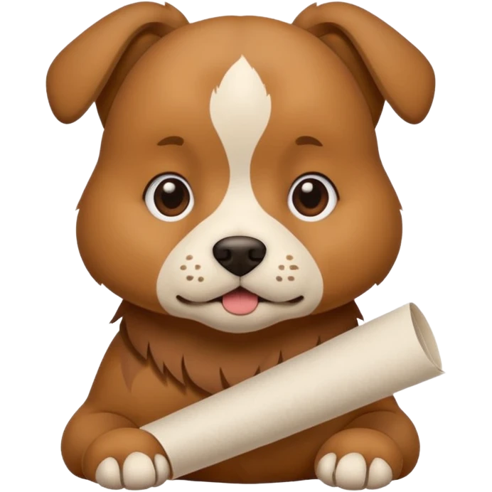 dog eating homework emoji