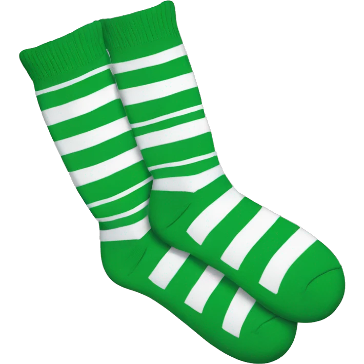 Green and white stripe socks emoji