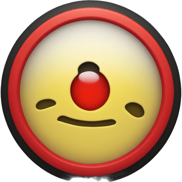 A wavy black and red rectangle with a medium sized yellow circle in the middle emoji