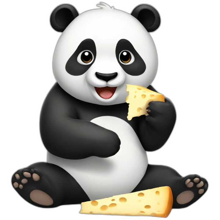 Panda eating chese emoji