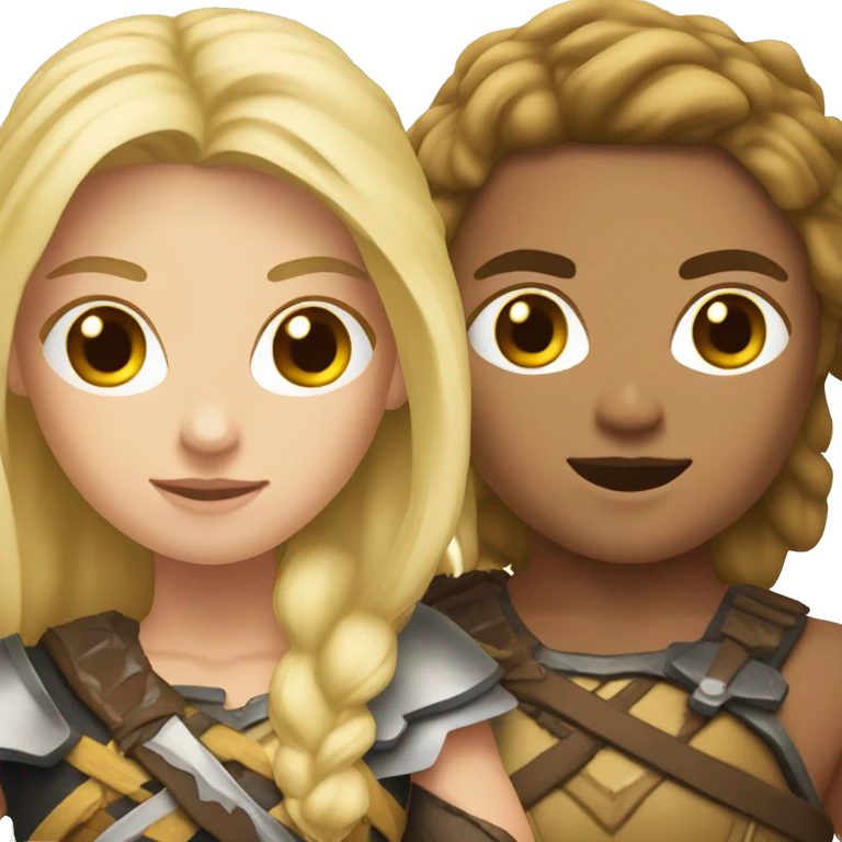 blonde and brown-haired warriors emoji