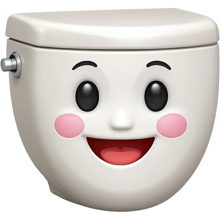 A toilet with a smiling face  emoji