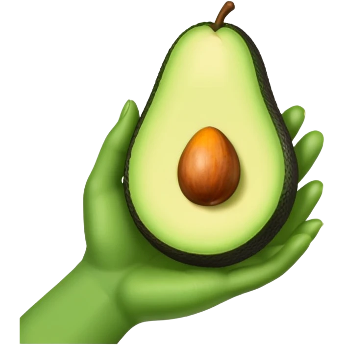 hands holding a so small avocado emoji