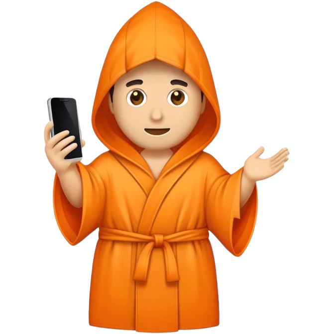 a mobile Phone covered in a orange robe emoji