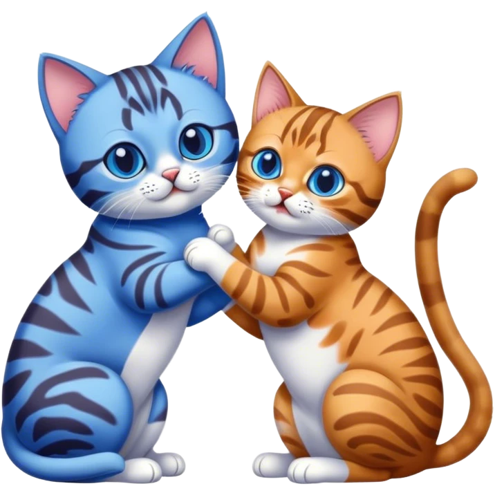 bengal kitty with blue russian cat  emoji