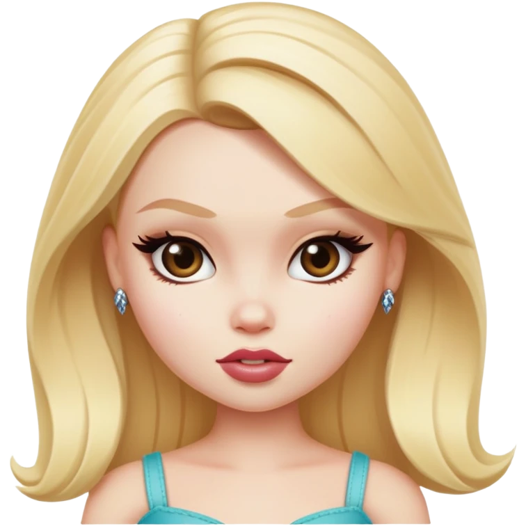 pretty bratz baddie, pale skin, blonde emoji