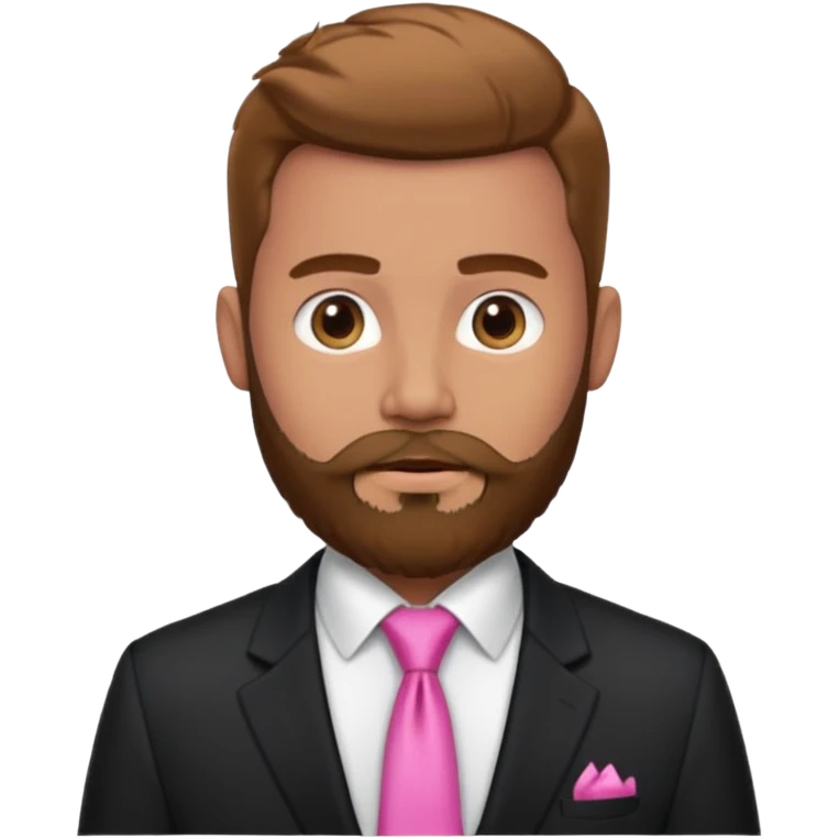 bearded man with pink tie and blazer emoji