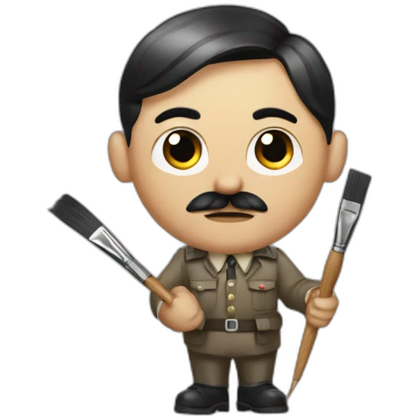 Hitler with a paintbrush in his hand emoji