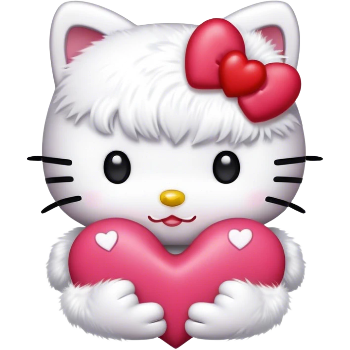 hello kitty with a heart emoji