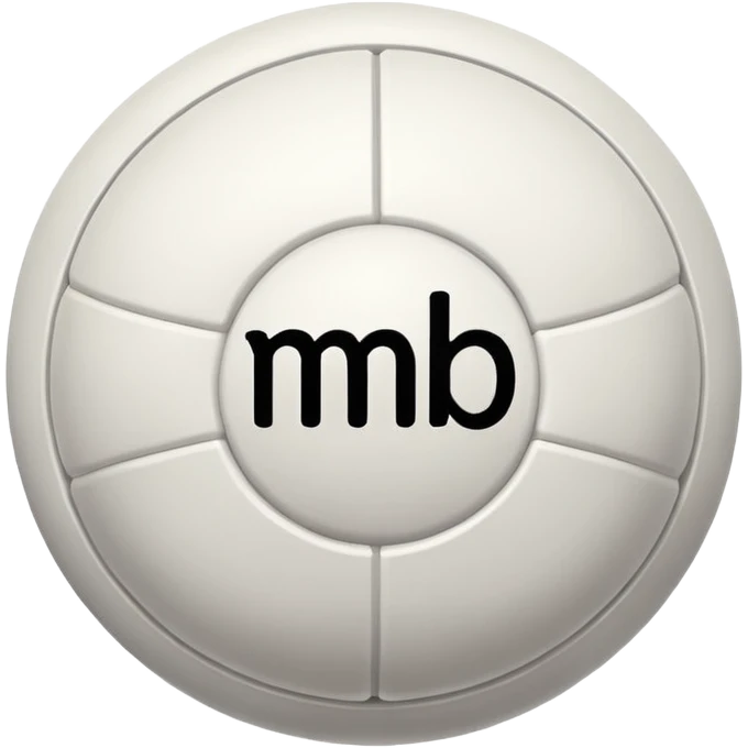 Pull-ball with MB written in the circle in on it emoji