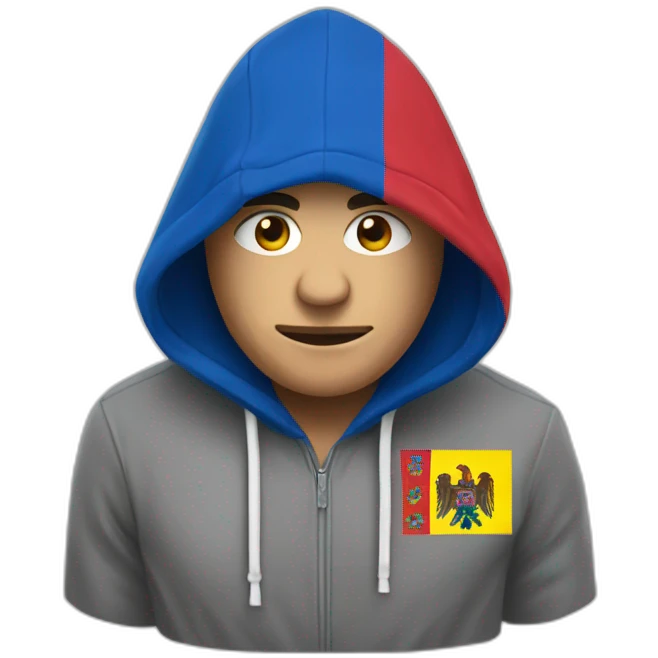 man in hoodie with moldova flag smoke emoji
