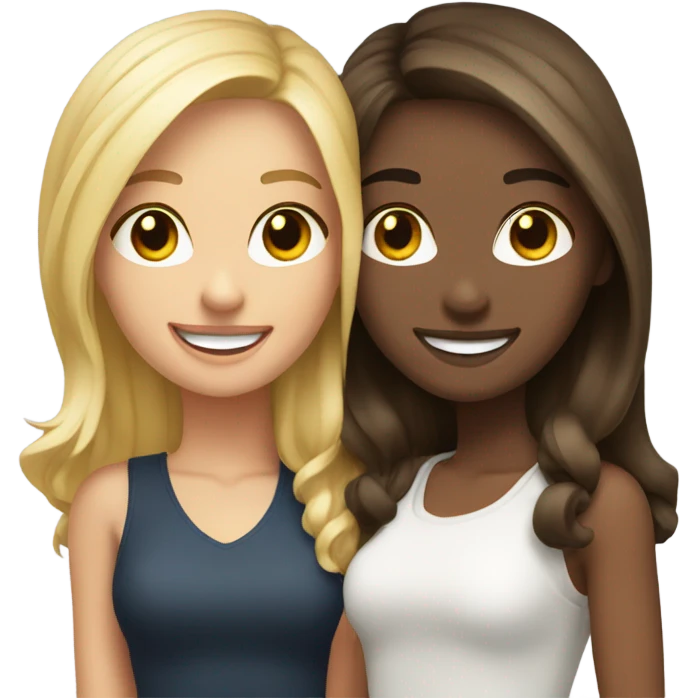 Blonde and brunette best friends emoji