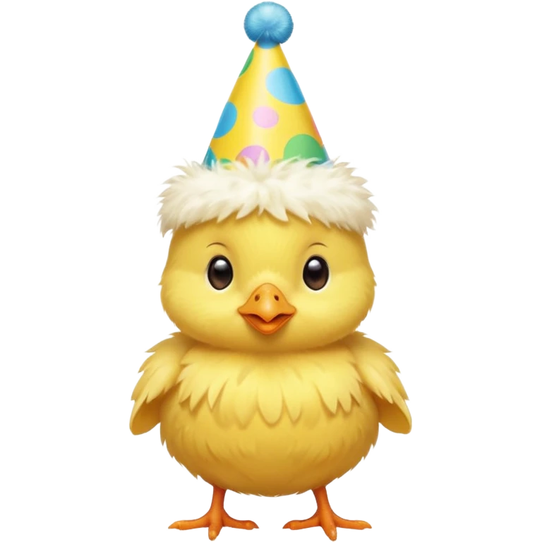 a baby chick with party hat emoji