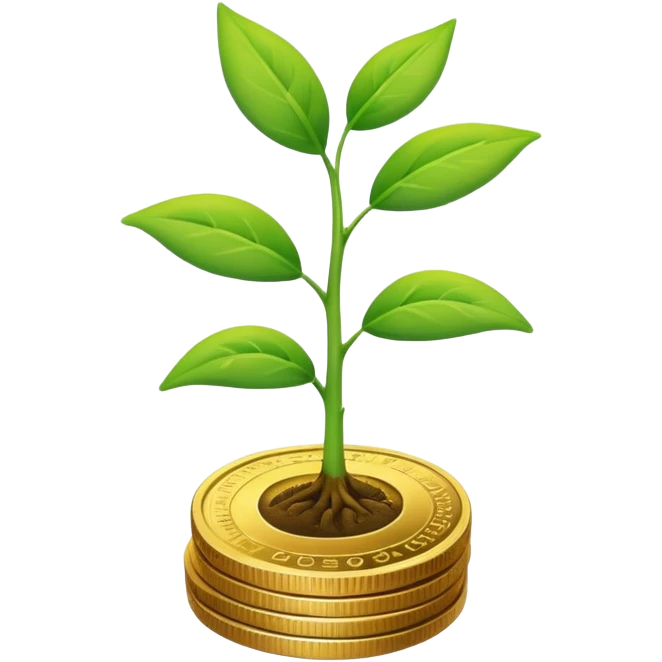 plant sprouting from a coin emoji
