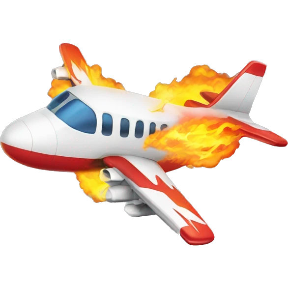 Plane with fire emoji