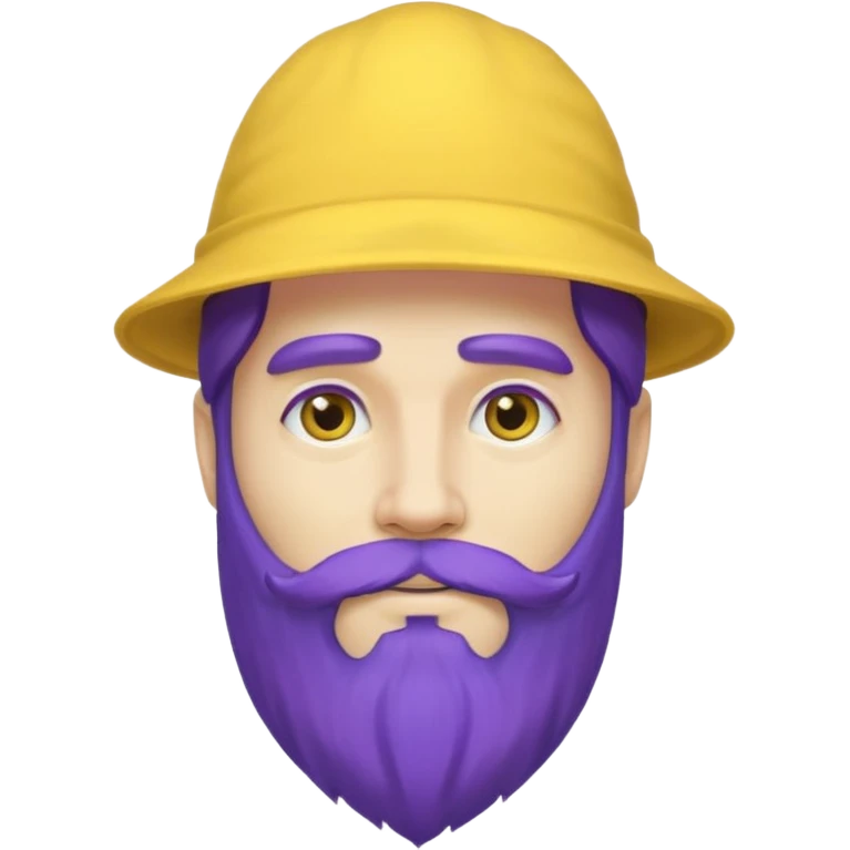 purple bearded, blue very long haired man with yellow hat emoji