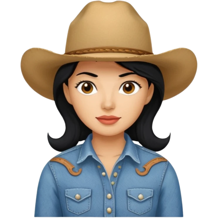 cowgirl with black hair emoji