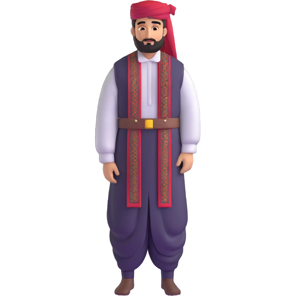 Kurdish man with traditional shal u shapik outfit emoji