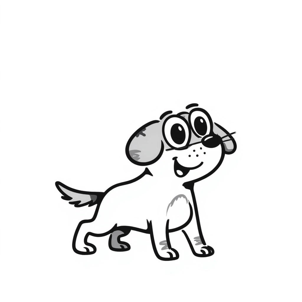 animal with dog body and frog face, hand drawn doodle style emoji