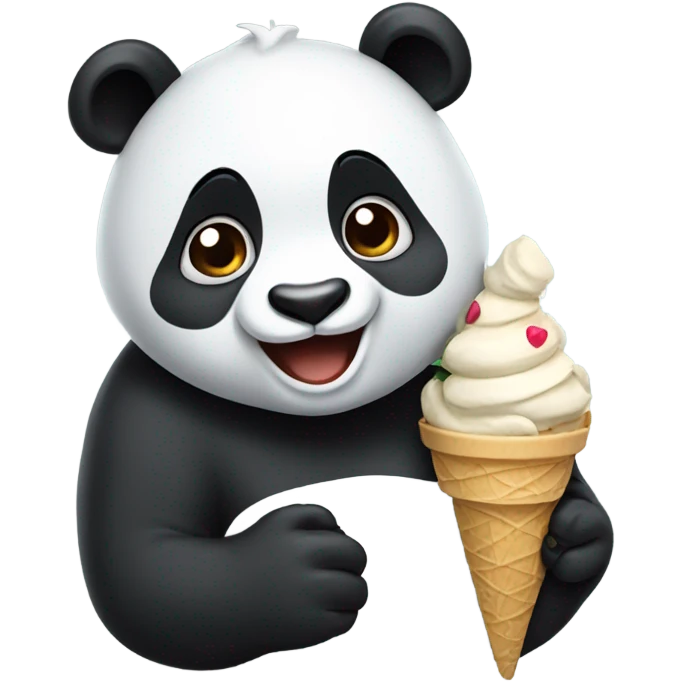 Panda eating ice cream  emoji