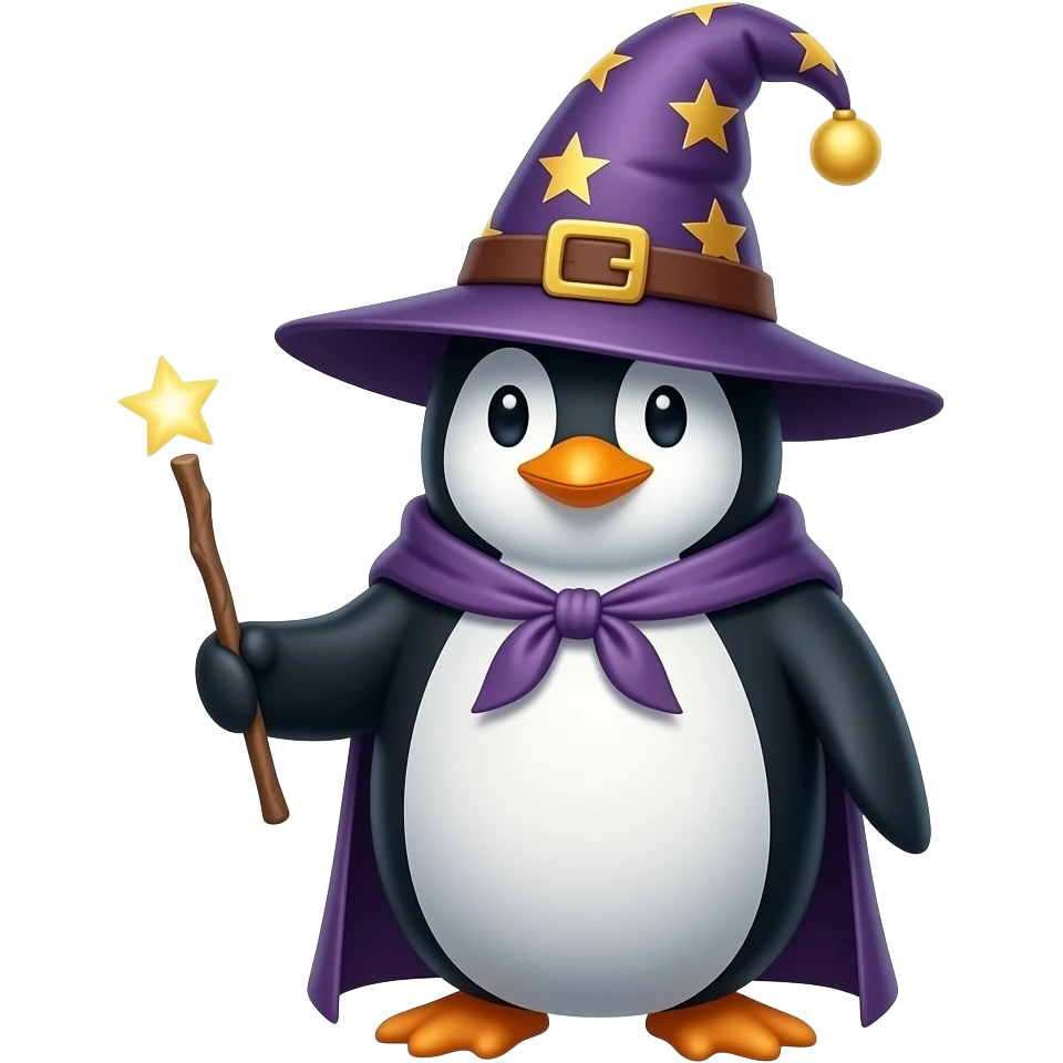Penguin Wizard emoji