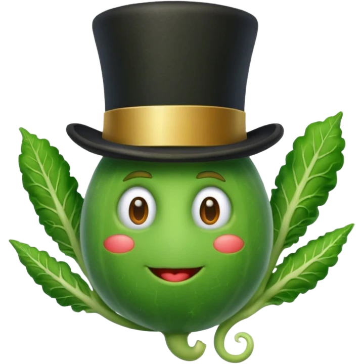 Vegetable with a top hat emoji