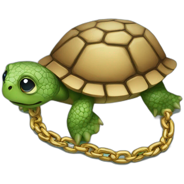 A turtle chains emoji