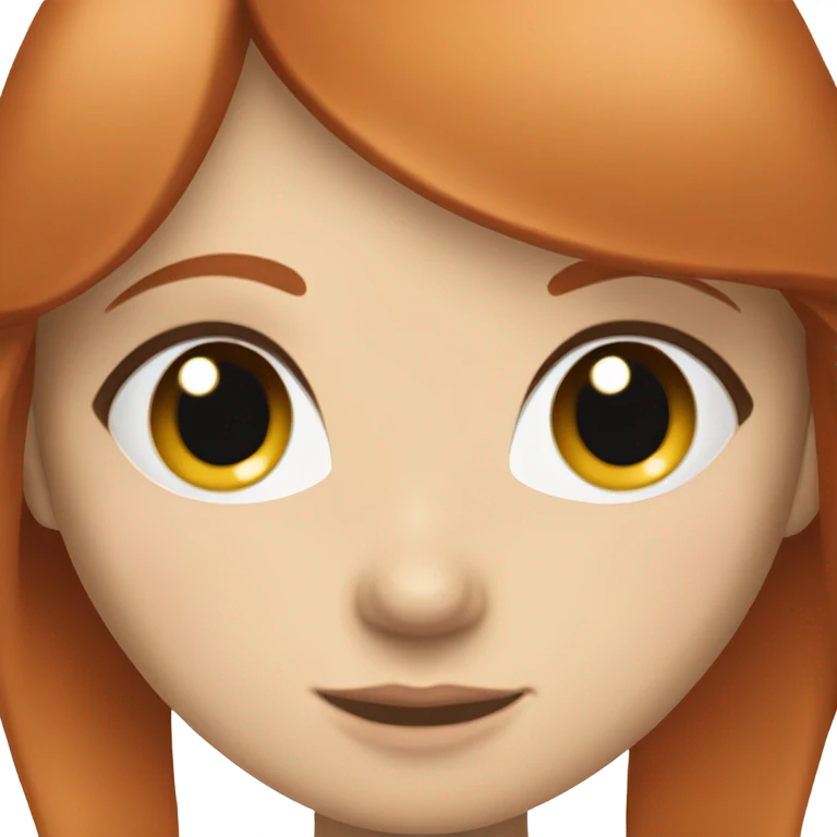 White girl with red hair and straight bags green eyes  emoji