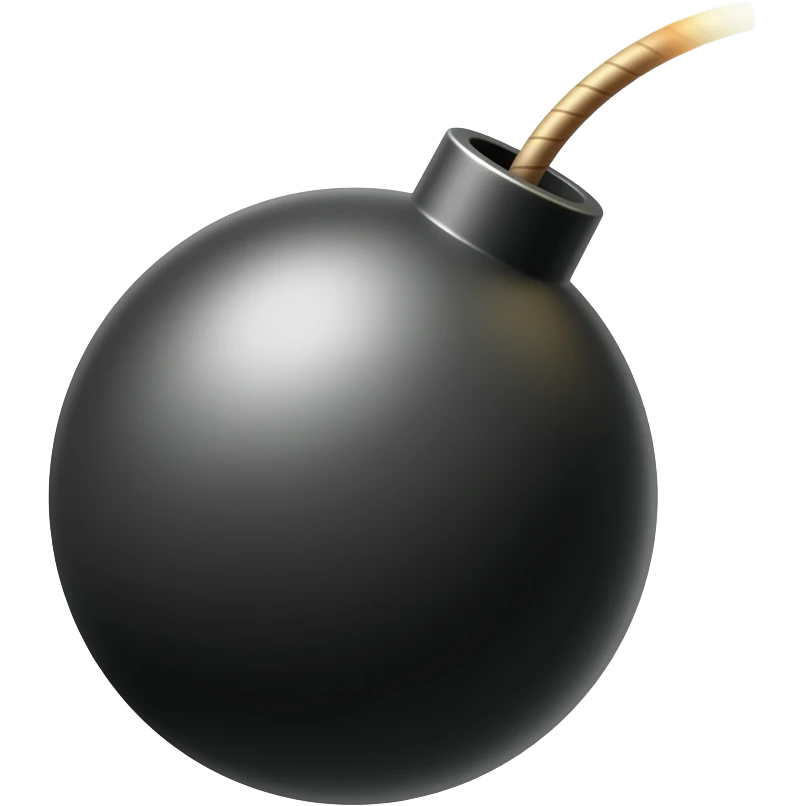 a bomb with a lit fuse emoji