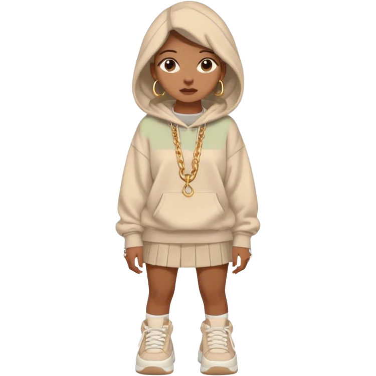 think oversized hoodie over a mini skirt, chunky sneakers grounding the look, and maybe a few layered necklaces or rings to flex a little personality. Sometimes she goes edgy with a leather jacket and ripped jeans, other times soft with flowy dresses or pastel cardigans. emoji
