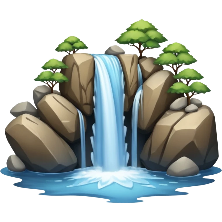 waterfall with rocks, without any plants emoji