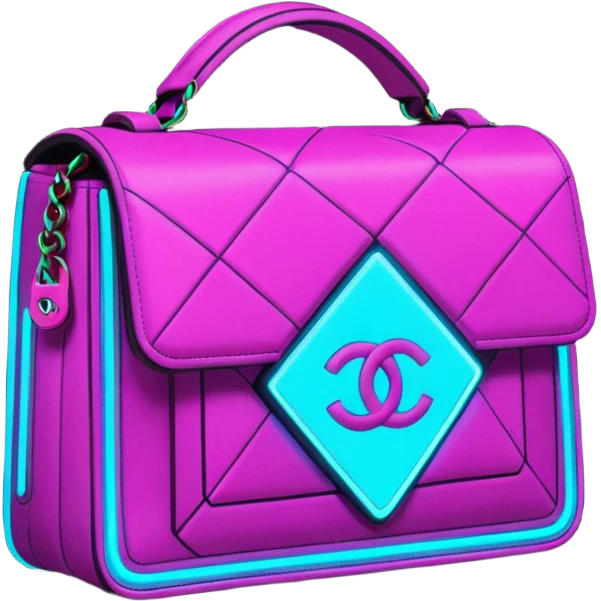 Chanel neon cyberpunk style bag  emoji
